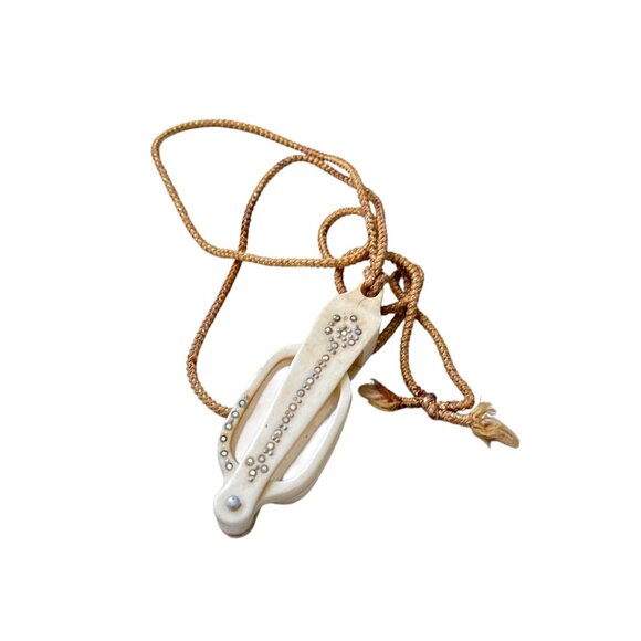 Antique Edwardian Rhinestone Lorgnette Opera Glasses Folding Handle with Case - Picture 6 of 10